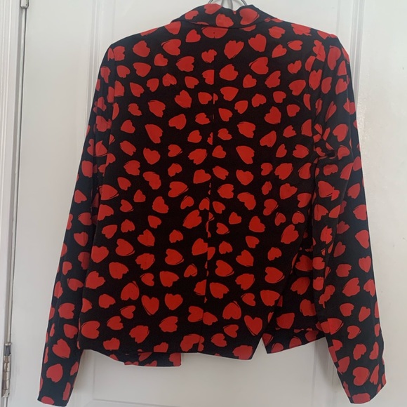 Black & Res Heart Print Blazer - Picture 2 of 3